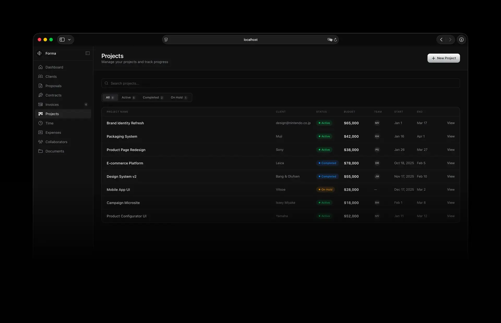 Forma — design details